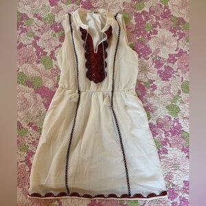 Madewell sleeveless white women’s dress with embroidery size 8
